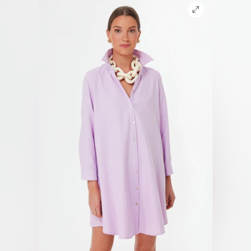 POMANDER PLACE - Lavender Oxford Harris Shirt Dress